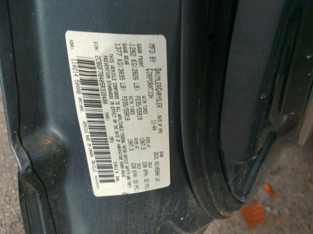 2C8GF78405R339480 - 2005 CHRYSLER PACIFICA L 灰色 照片 10