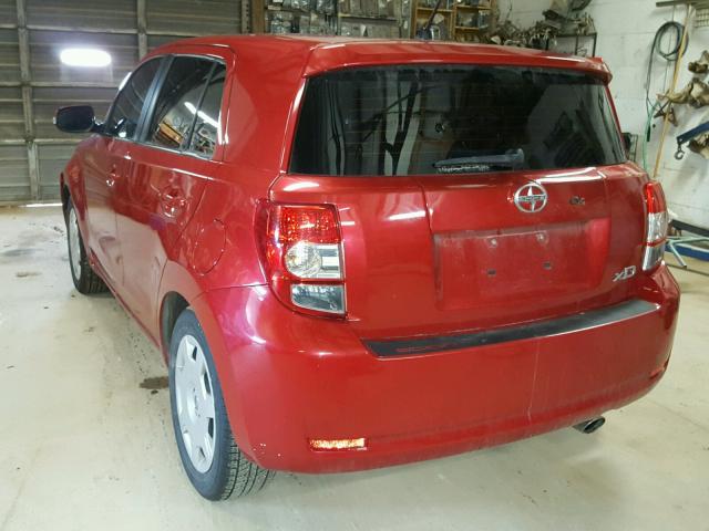 JTKKU4B43B1013433 - 2011 SCION XD RED photo 3