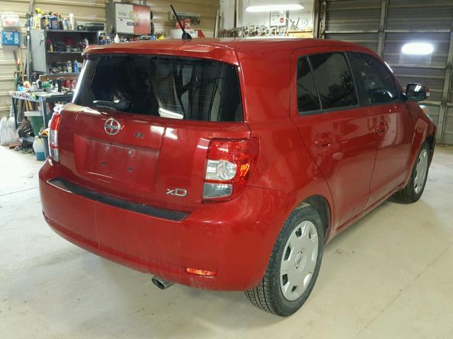 JTKKU4B43B1013433 - 2011 SCION XD RED photo 4