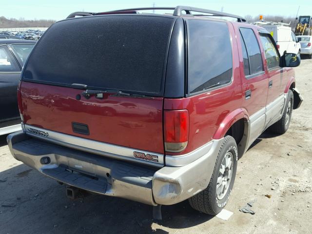 1GKDT13W0X2559730 - 1999 GMC JIMMY წითელი ფოტო 4