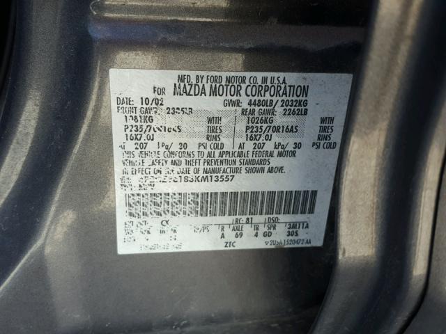 4F2CZ96183KM13557 - 2003 MAZDA TRIBUTE ES 灰色 照片 10