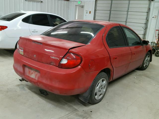 1B3ES26CX2D621966 - 2002 DODGE NEON RED photo 4