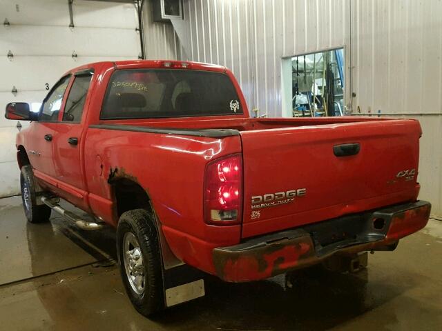 3D7KU28C04G190221 - 2004 DODGE RAM 2500 S RED photo 3