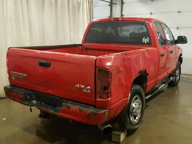 3D7KU28C04G190221 - 2004 DODGE RAM 2500 S RED photo 4