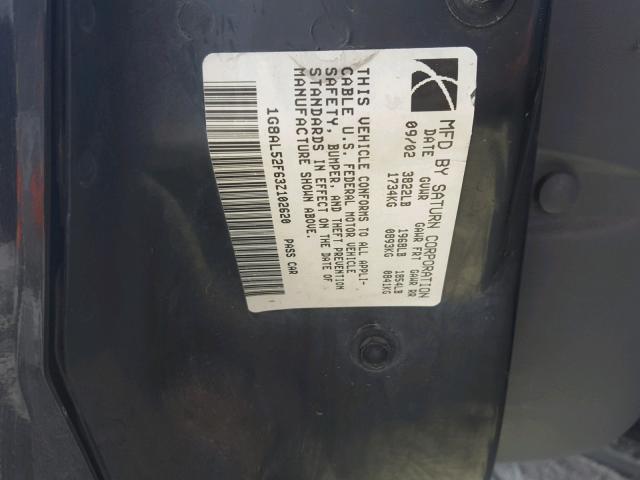 1G8AL52F63Z102620 - 2003 SATURN ION LEVEL BLACK photo 10