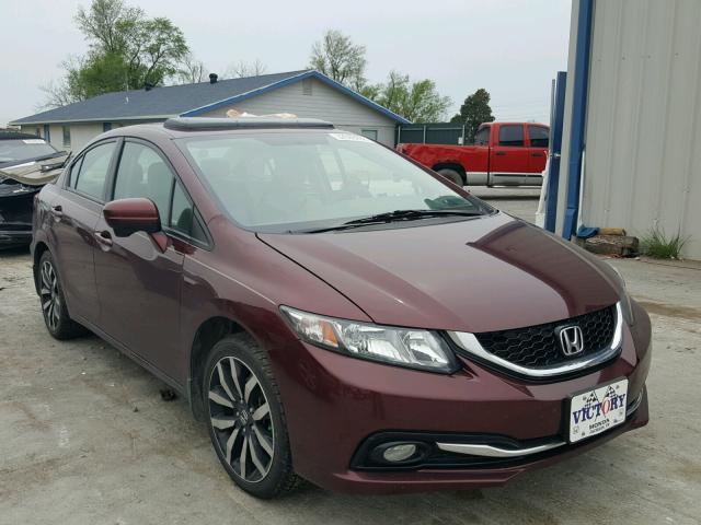19XFB2F97EE078943 - 2014 HONDA CIVIC EXL BURGUNDY photo 1