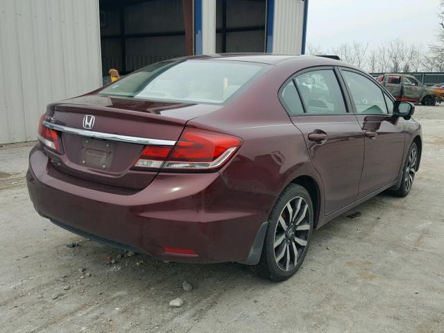 19XFB2F97EE078943 - 2014 HONDA CIVIC EXL BURGUNDY photo 4