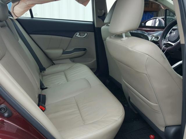 19XFB2F97EE078943 - 2014 HONDA CIVIC EXL BURGUNDY photo 6