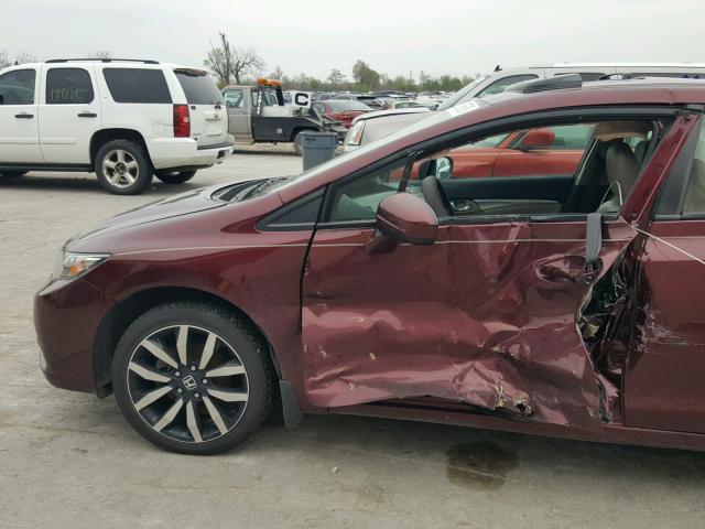 19XFB2F97EE078943 - 2014 HONDA CIVIC EXL BURGUNDY photo 9