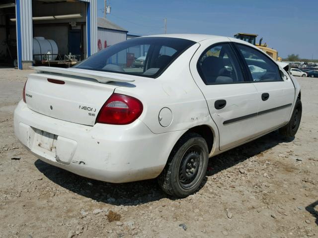 1B3ES26C73D130711 - 2003 DODGE NEON SE WHITE photo 4