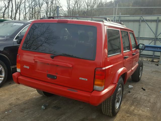 1J4FT58S1YL187001 - 2000 JEEP CHEROKEE C RED photo 4