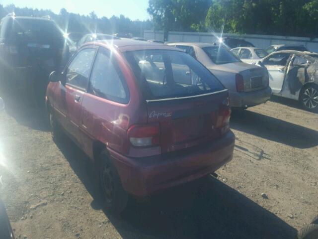 KNJLT05H3V6215666 - 1997 FORD ASPIRE RED photo 3