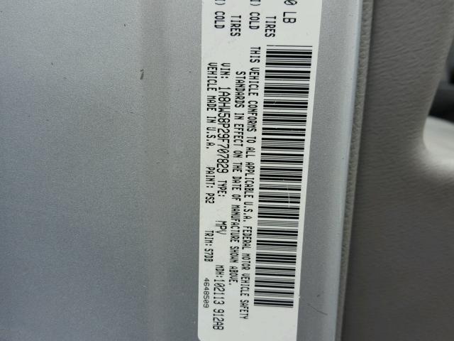 1A8HW58P29F707829 - 2009 CHRYSLER ASPEN LIMI 银色 照片 10