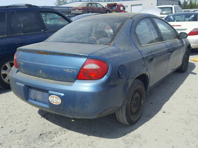 1B3ES26C44D537080 - 2004 DODGE NEON BASE BLUE photo 4