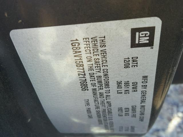 1G8AV15B77Z176856 - 2007 SATURN ION LEVEL SILVER photo 10