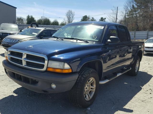 1D7HG38N04S769727 - 2004 DODGE DAKOTA QUA BLUE photo 2