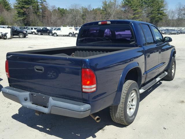 1D7HG38N04S769727 - 2004 DODGE DAKOTA QUA BLUE photo 4