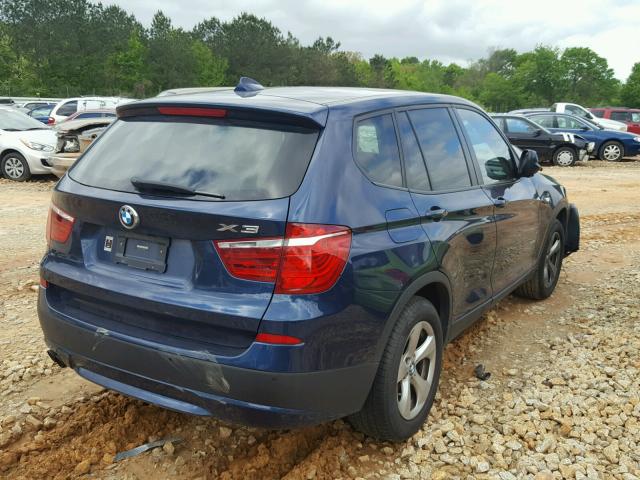 5UXWX5C57BL704772 - 2011 BMW X3 XDRIVE2 BLUE photo 4