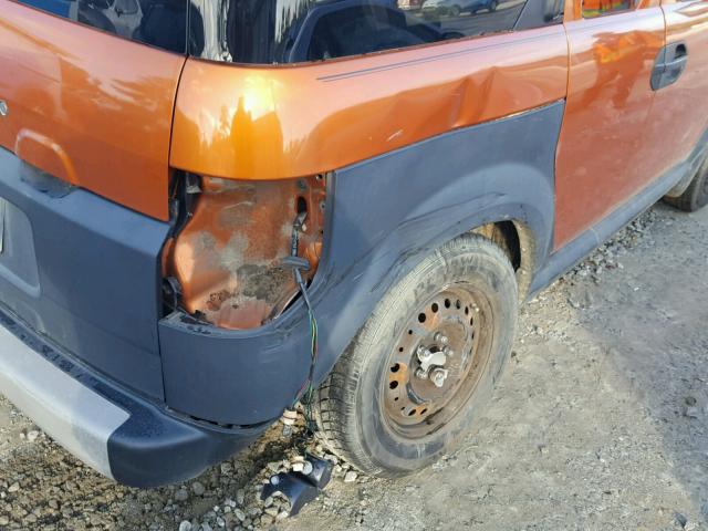 5J6YH183X7L003586 - 2007 HONDA ELEMENT LX ORANGE photo 9