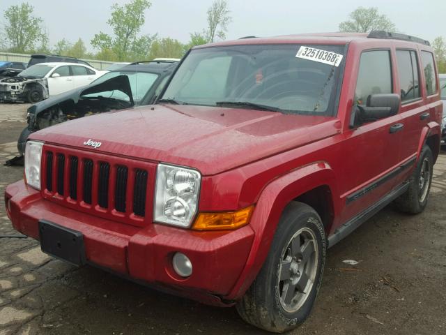 1J8HG48K96C208874 - 2006 JEEP COMMANDER RED photo 2