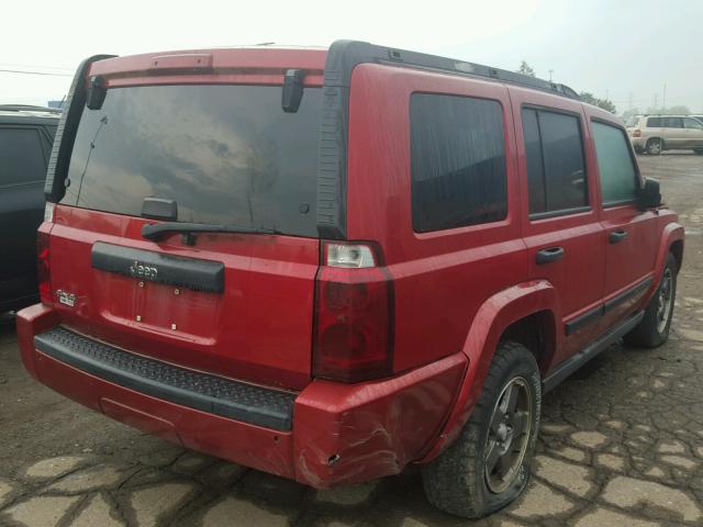 1J8HG48K96C208874 - 2006 JEEP COMMANDER RED photo 4