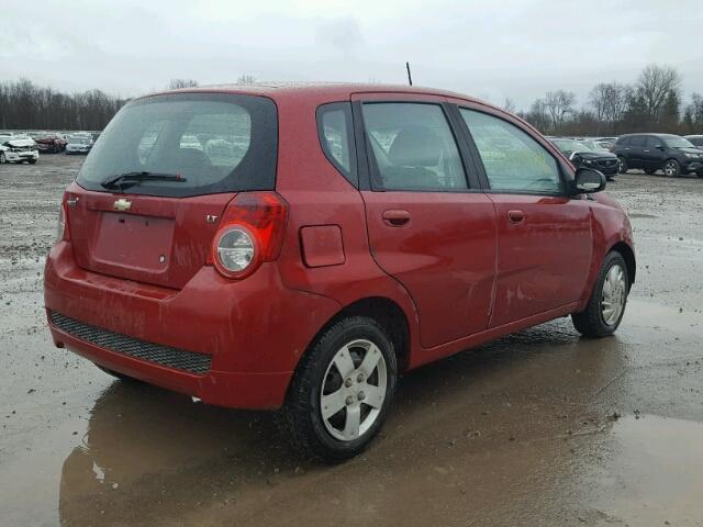 KL1TD6DE0AB101613 - 2010 CHEVROLET AVEO LS RED photo 4