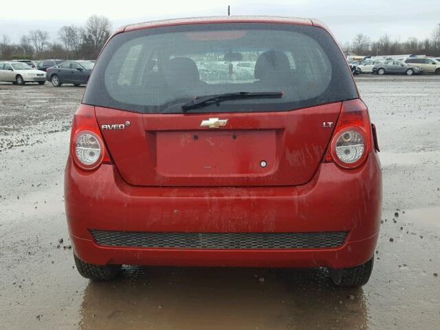 KL1TD6DE0AB101613 - 2010 CHEVROLET AVEO LS RED photo 9