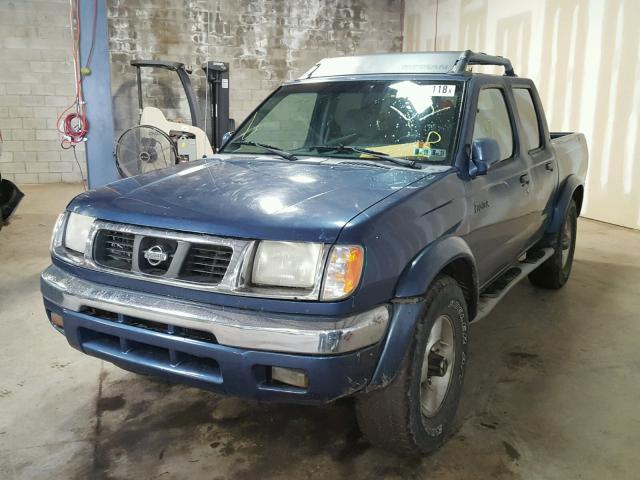 1N6ED27YXYC402102 - 2000 NISSAN FRONTIER C BLUE photo 2
