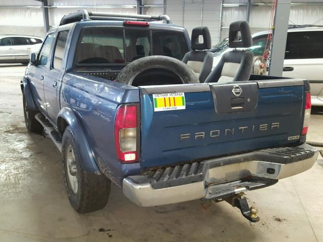 1N6ED27YXYC402102 - 2000 NISSAN FRONTIER C BLUE photo 3