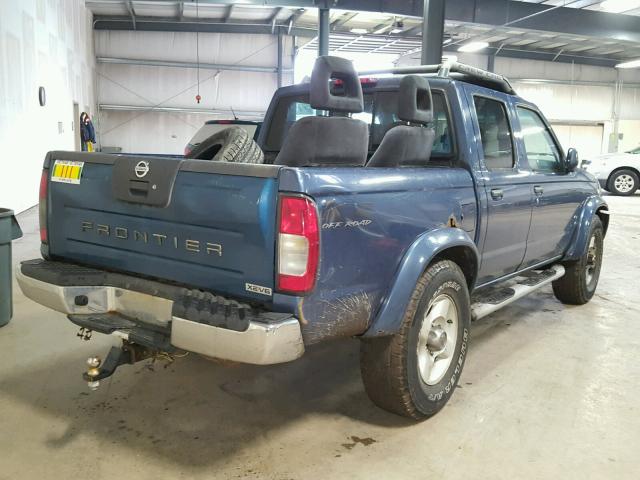 1N6ED27YXYC402102 - 2000 NISSAN FRONTIER C BLUE photo 4
