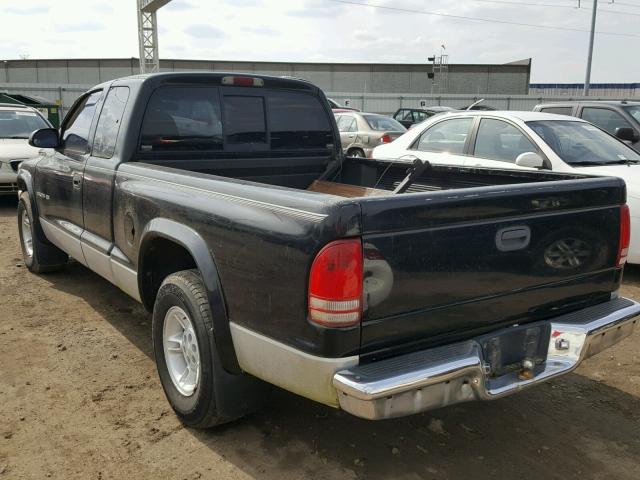 1B7GL22X4YS587430 - 2000 DODGE DAKOTA BLACK photo 3