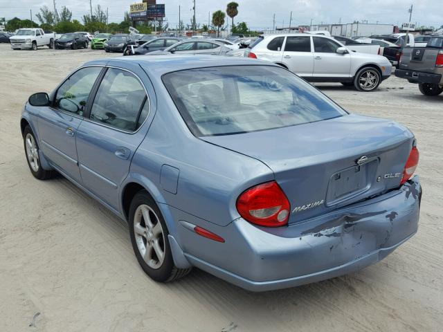 JN1CA31D61T628340 - 2001 NISSAN MAXIMA GXE BLUE photo 3