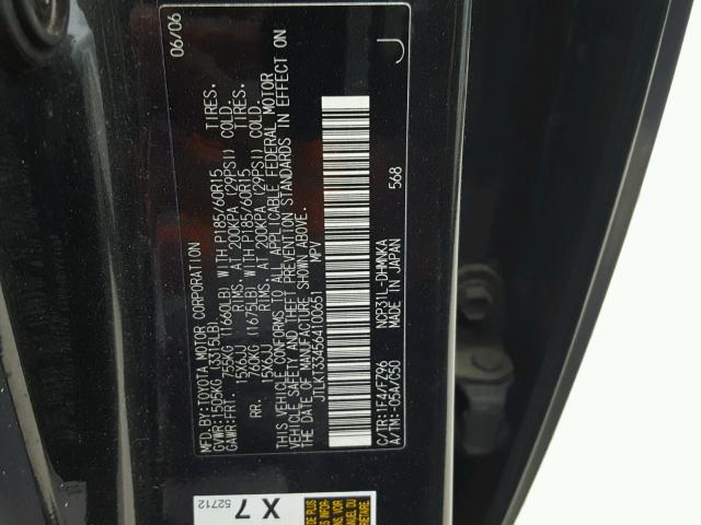 JTLKT334564100651 - 2006 TOYOTA SCION XB BLACK photo 10