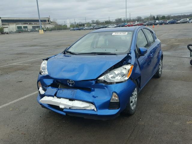 JTDKDTB36E1563741 - 2014 TOYOTA PRIUS C BLUE photo 2