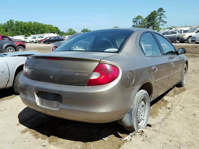 1B3ES46C61D120163 - 2001 DODGE NEON SE BROWN photo 4