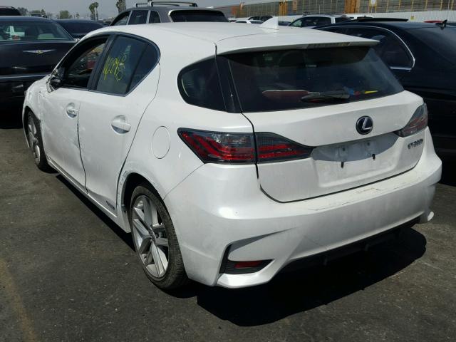 JTHKD5BH9H2280710 - 2017 LEXUS CT 200 WHITE photo 3