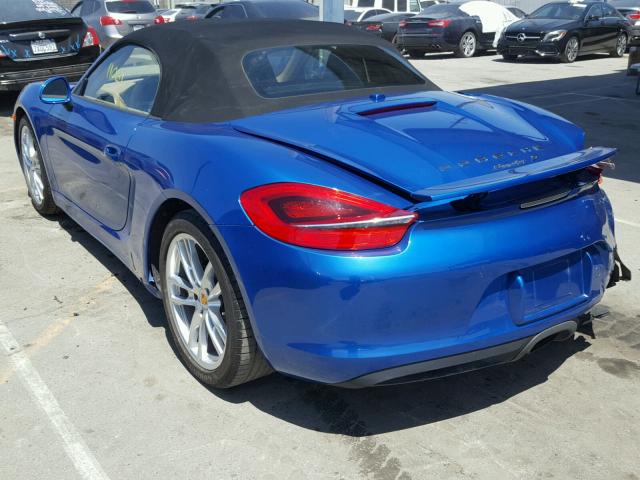 WP0CA2A80GS120535 - 2016 PORSCHE BOXSTER BLUE photo 3