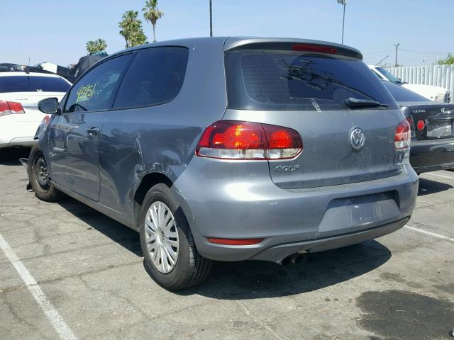 WVWAB7AJ9CW216977 - 2012 VOLKSWAGEN GOLF GRAY photo 3