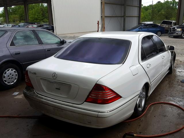 WDBNG70J65A443305 - 2005 MERCEDES-BENZ S 430 WHITE photo 4