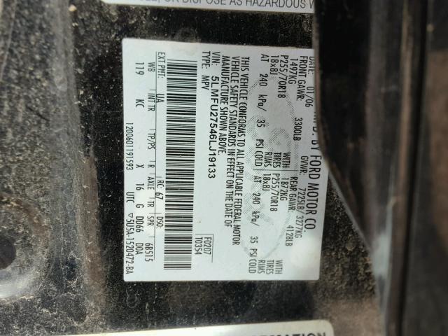 5LMFU27546LJ19133 - 2006 LINCOLN NAVIGATOR 黑色 照片 10