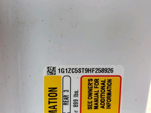 1G1ZC5ST9HF258926 - 2017 CHEVROLET MALIBU LS თეთრი ფოტო 10