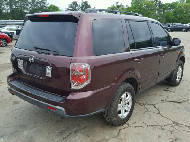 5FNYF28248B018940 - 2008 HONDA PILOT VP BURGUNDY photo 4