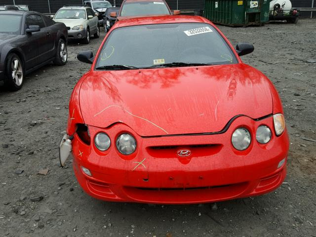 KMHJG25F0YU209652 - 2000 HYUNDAI TIBURON RED photo 9