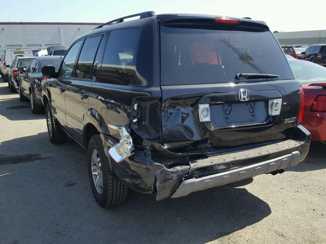 2HKYF186X4H593813 - 2004 HONDA PILOT EXL BLACK photo 3