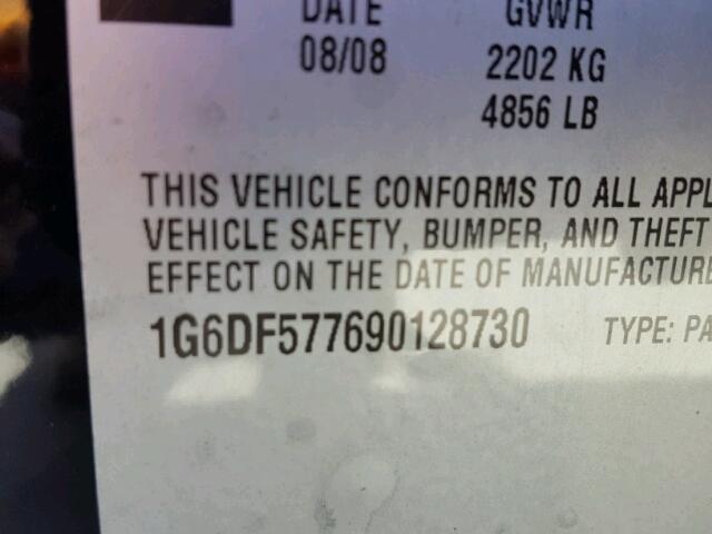 1G6DF577690128730 - 2009 CADILLAC CTS BLACK photo 10