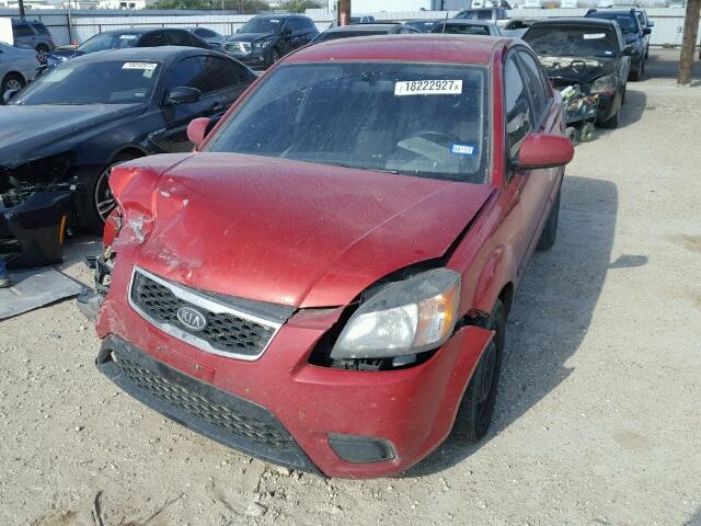 KNADH4A32A6615106 - 2010 KIA RIO/LX/SX RED photo 2