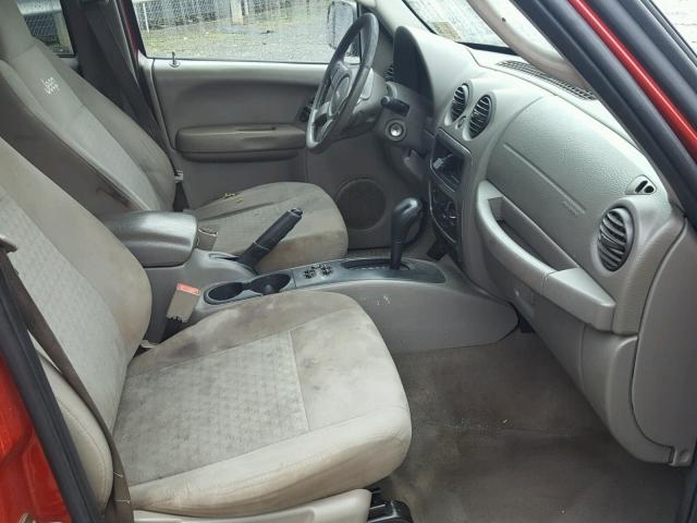 1J4GK38KX5W645950 - 2005 JEEP LIBERTY RE RED photo 5