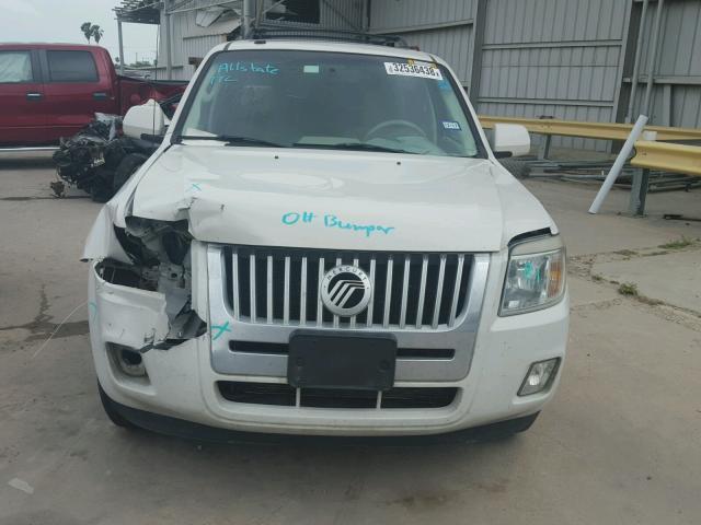 4M2CU87G39KJ10250 - 2009 MERCURY MARINER PR WHITE photo 9