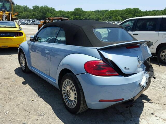 3VW5P7AT3DM816624 - 2013 VOLKSWAGEN BEETLE BLUE photo 3