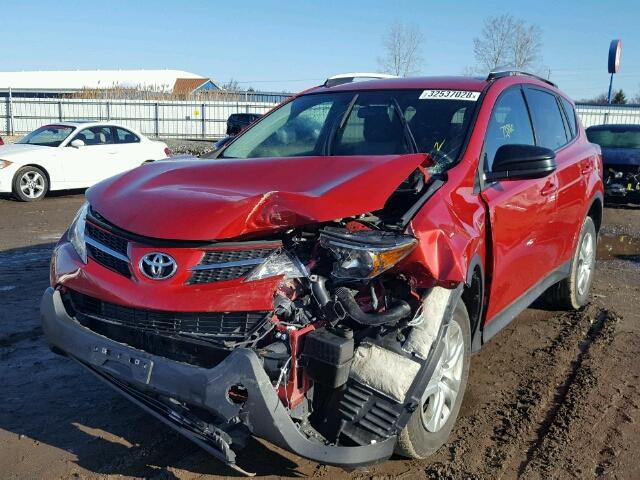 2T3ZFREV8EW087681 - 2014 TOYOTA RAV4 LE RED photo 2